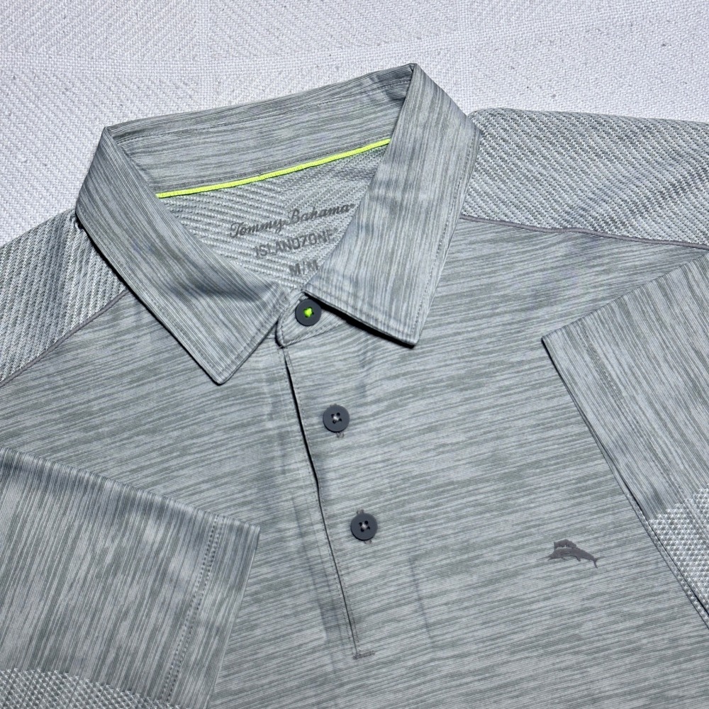 Tommy Bahama Palm Coast Polo Shirt Mens Medium IslandZone Space Dye Performance